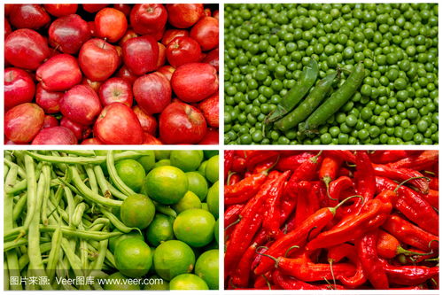 食品系列 新鲜水果与蔬菜的拼贴艺术